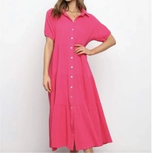 Petal And Pup WABASH DRESS Hot Pink
Button Shirt Maxi Dress Women's size 8